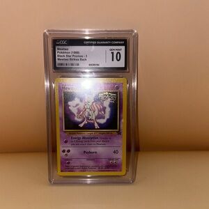CGC Gem Mint 10 Mewtwo Pokémon Black Star Promo Card